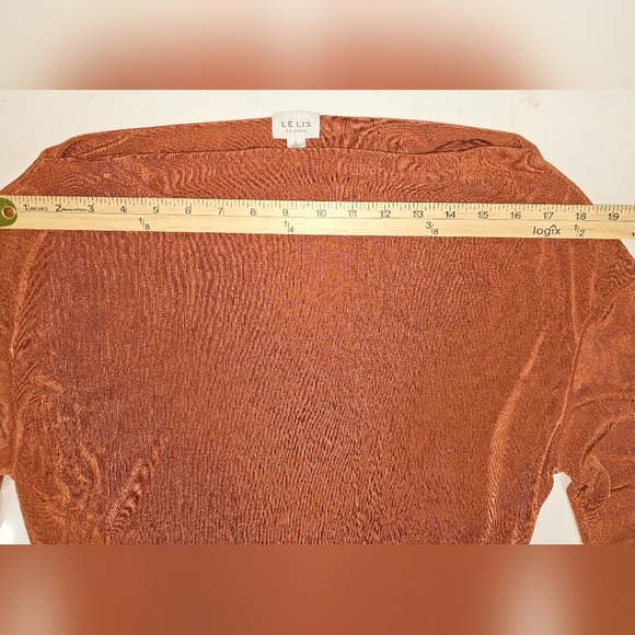 LeLis Collection Gold Bronze Lightweight Long Sleeve Blouse Size Large - Picture 9 of 11